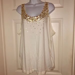 🔴 Mossimo Gold Sequined Sleeveless Top